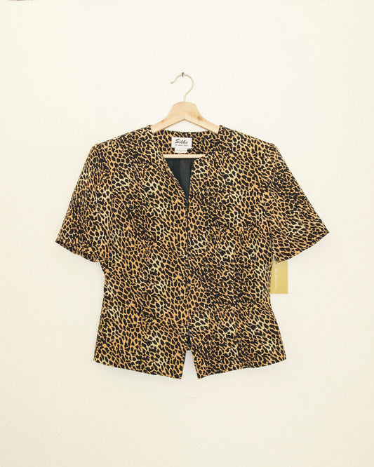 Leopard Zip Top