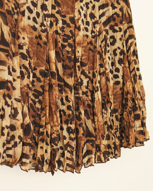 Leopard Crinkle Skirt