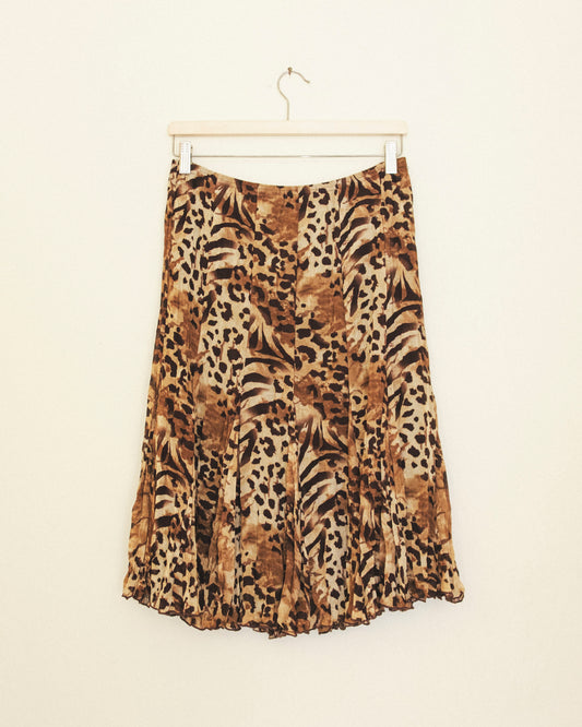 Leopard Crinkle Skirt