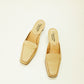 Almond Leather Slides 8