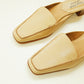 Almond Leather Slides 8