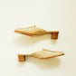 Almond Leather Slides 8