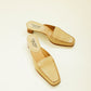 Almond Leather Slides 8