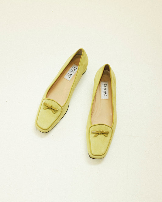 Chartreuse Suede Flats 5.5