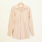 Boyfriend Button Up - Almond Cotton Poplin