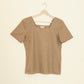 Taupe Square Neck Top