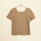 Taupe Square Neck Top