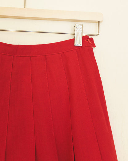 Red Pleated Skirt