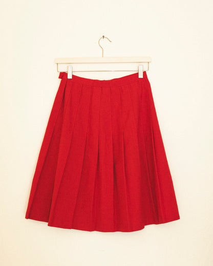 Red Pleated Skirt