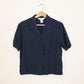 Navy Silk Shirt