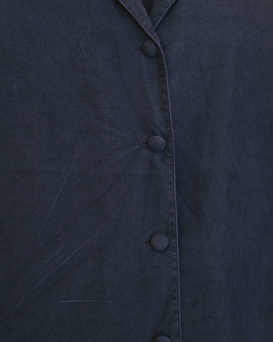 Navy Silk Shirt