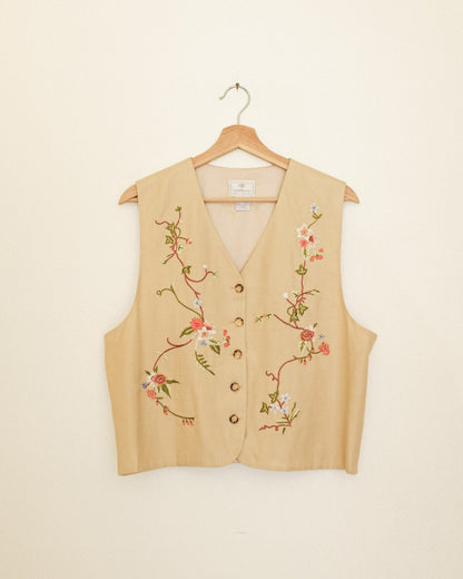 Embroidered Vine Vest