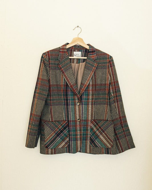 Stone Plaid Blazer