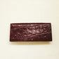 Burgundy Croc Clutch