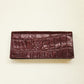 Burgundy Croc Clutch