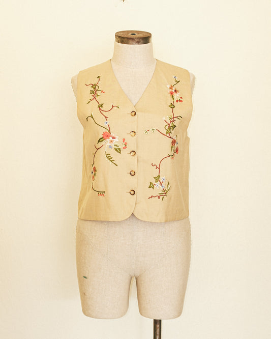 Embroidered Vine Vest