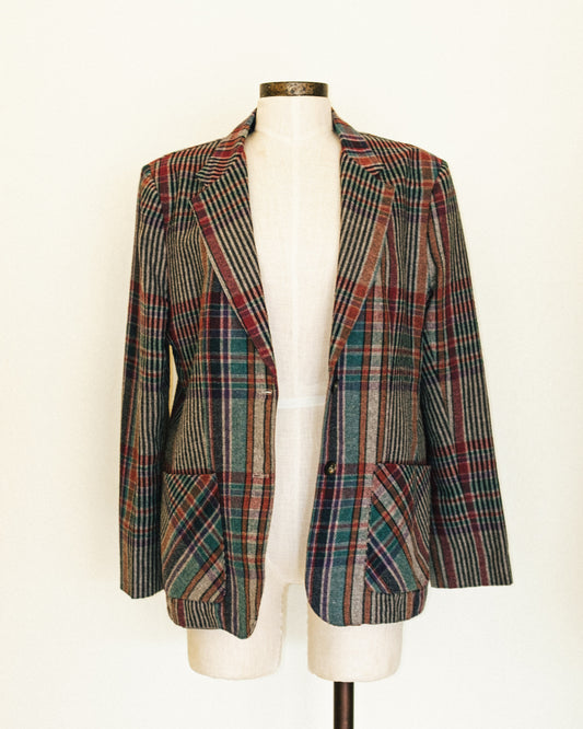 Stone Plaid Blazer