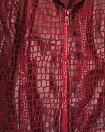 Burgundy Croc Jacket