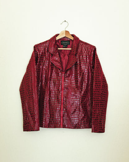 Burgundy Croc Jacket