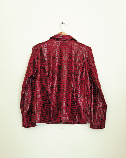 Burgundy Croc Jacket