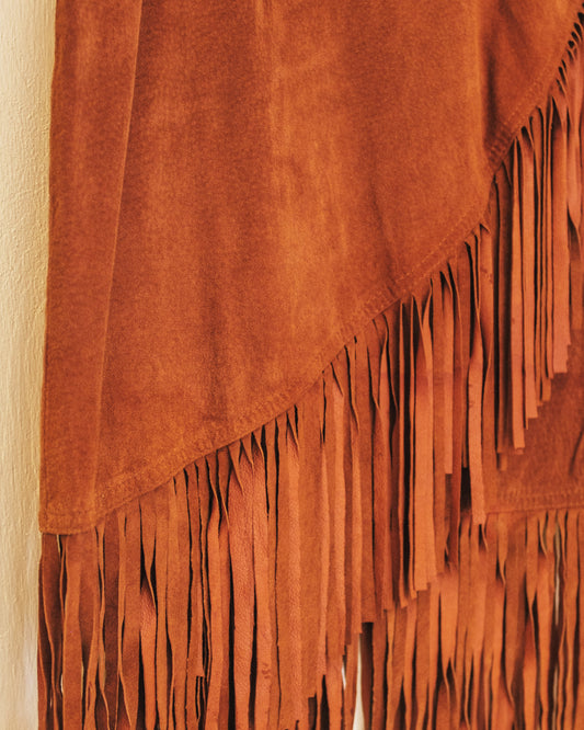 Suede Fringe Skirt