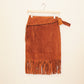 Suede Fringe Skirt