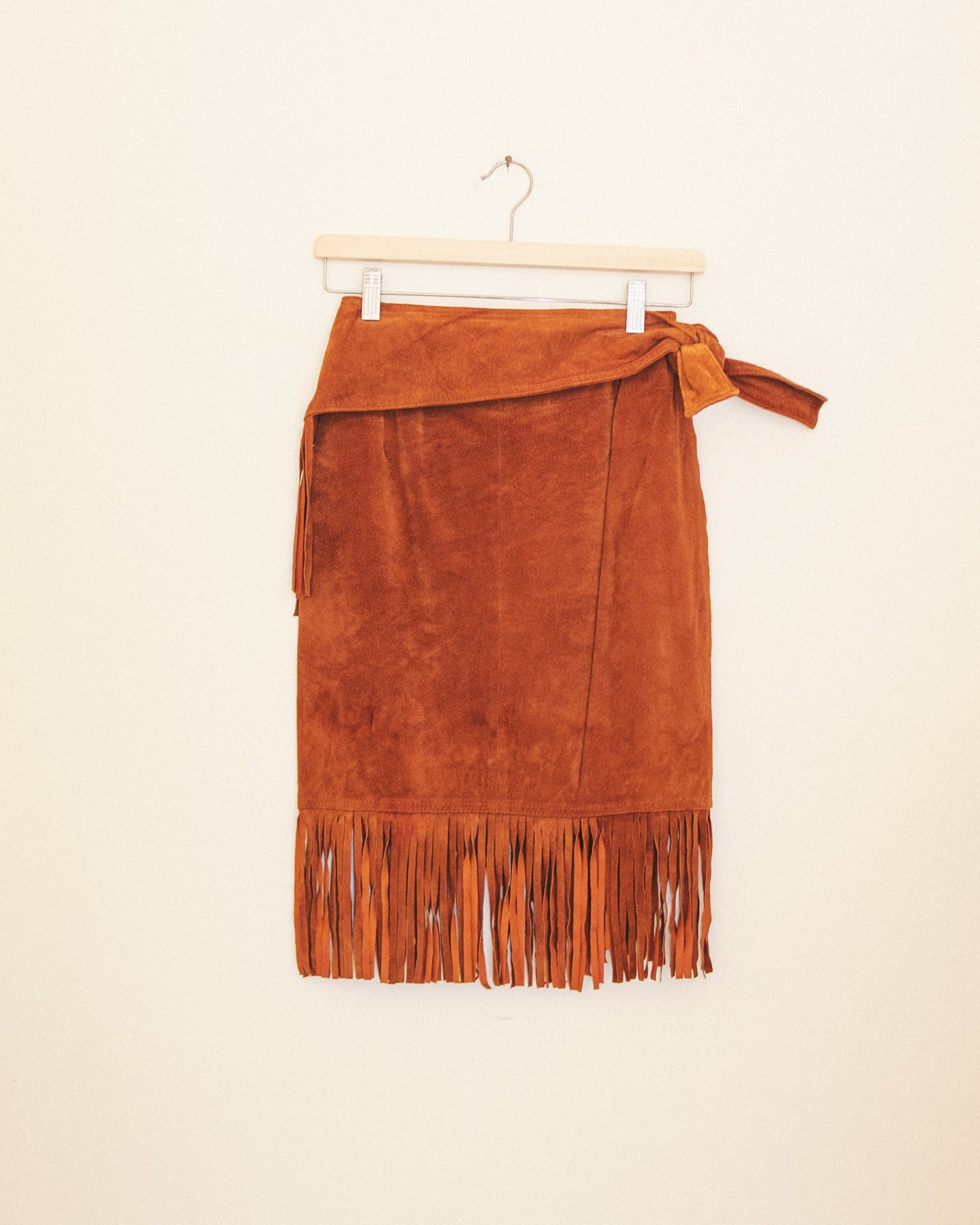 Suede Fringe Skirt