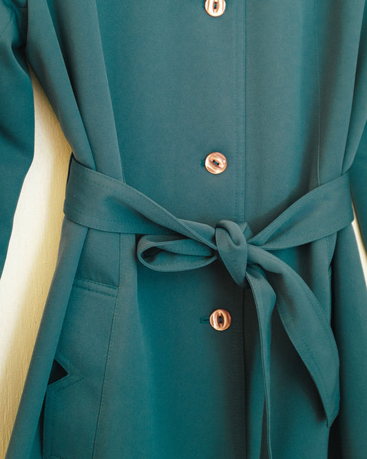 Teal Trench Coat