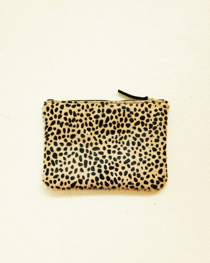 Zipper Clutch - Leopard Pony Hair