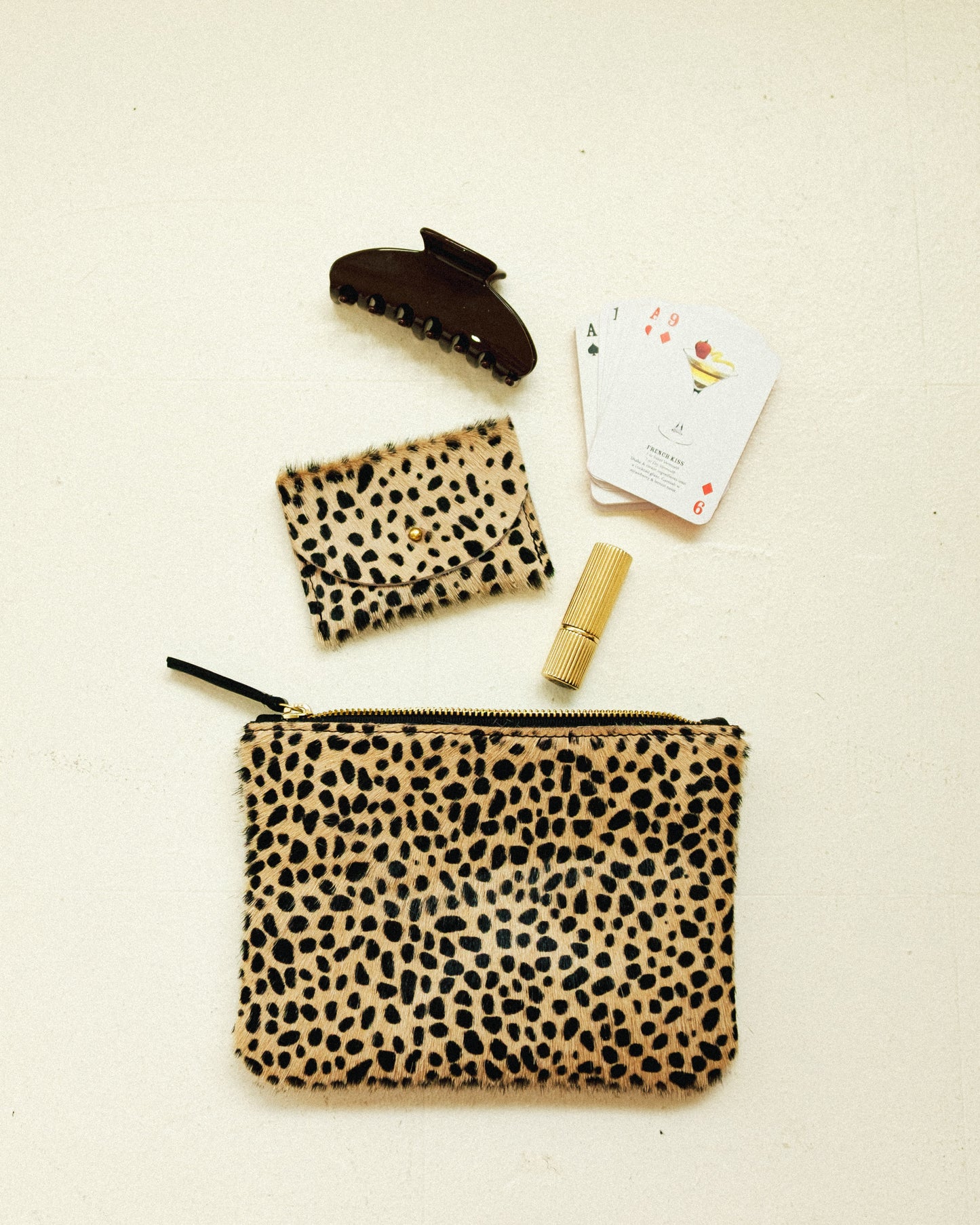 Zipper Clutch - Leopard Pony Hair