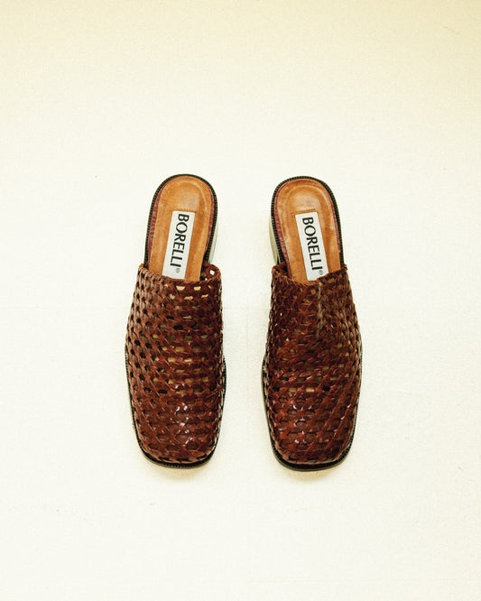 Laced Leather Mules 7.5