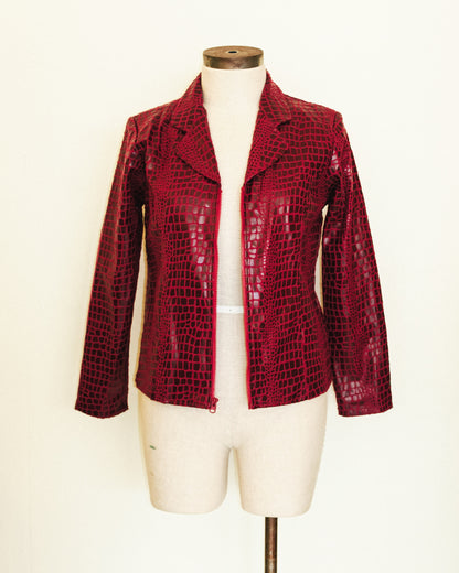 Burgundy Croc Jacket