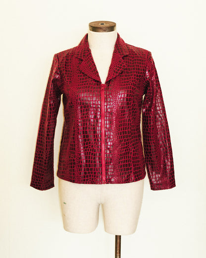 Burgundy Croc Jacket