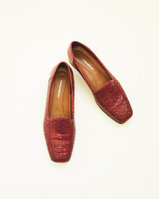 Crimson Woven Loafers 7