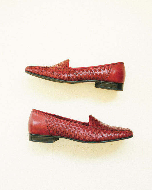 Crimson Woven Loafers 7