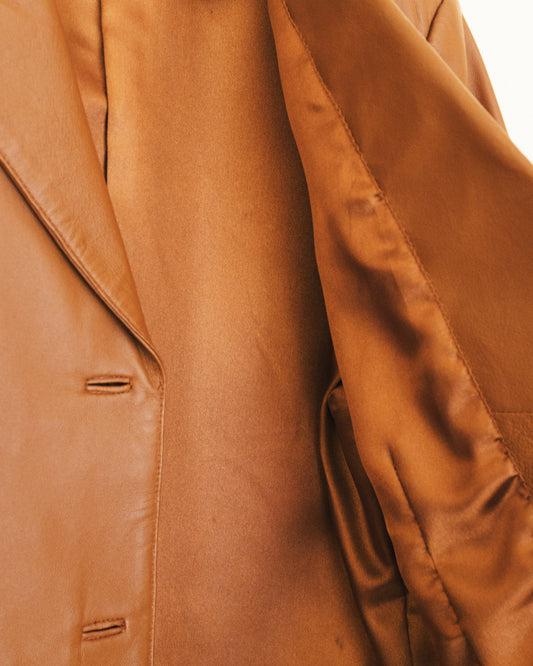 Caramel Leather Blazer