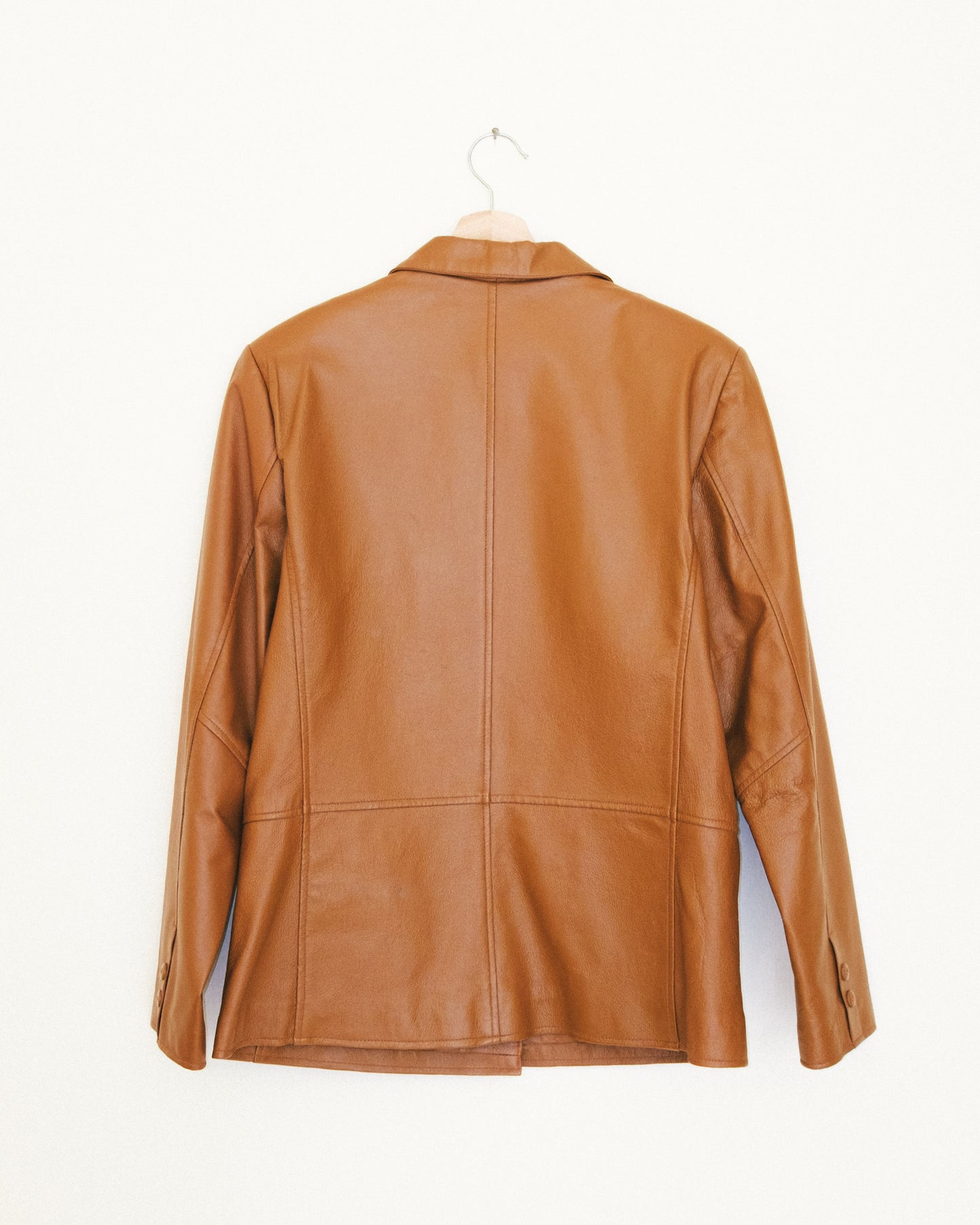 Caramel Leather Blazer