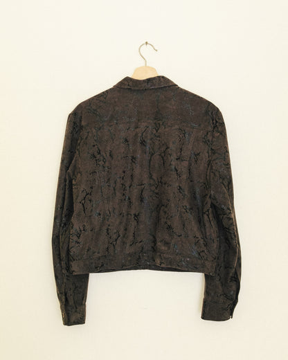 Olive Python Trucker Jacket