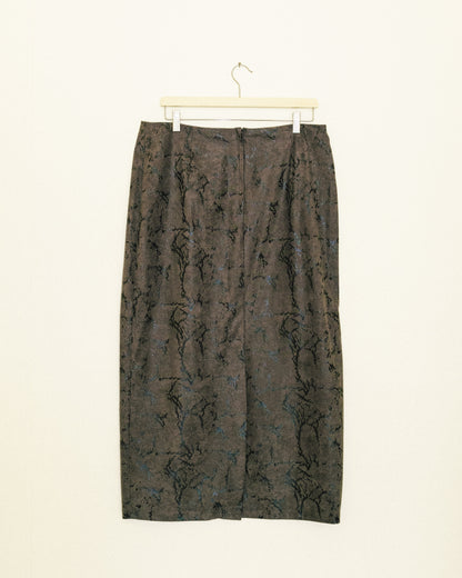 Olive Python Midi Skirt