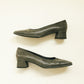 Square Toe Snakeskin Heels 6.5