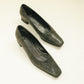 Square Toe Snakeskin Heels 6.5