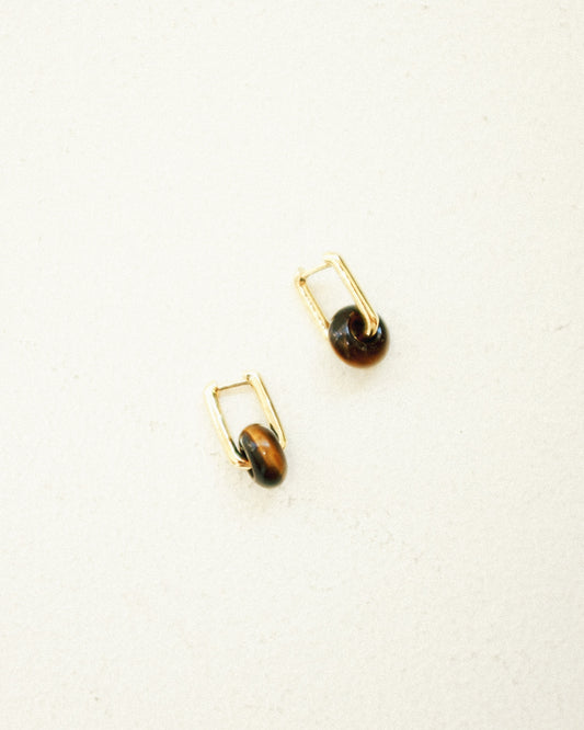 Tiger’s Eye Hoops