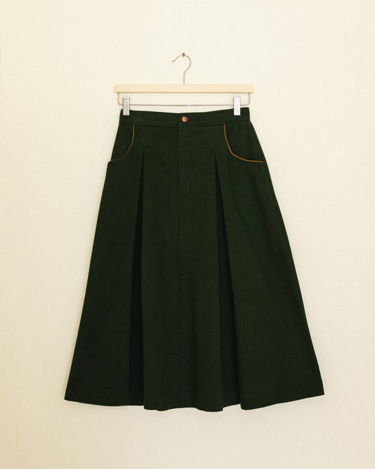 Contrast Trim Pocket Skirt