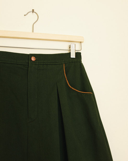 Contrast Trim Pocket Skirt