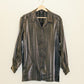 Metallic Silver Button Up