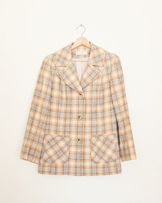 70's Oat Plaid Jacket
