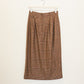 Checked Wool Midi Skirt