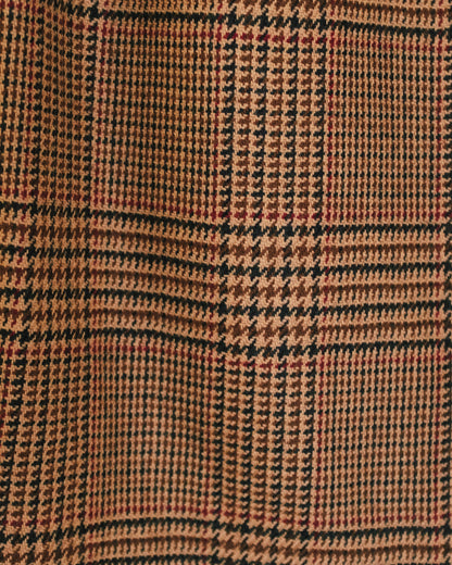 Checked Wool Midi Skirt