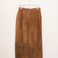 Chestnut Suede Midi Skirt