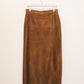 Chestnut Suede Midi Skirt
